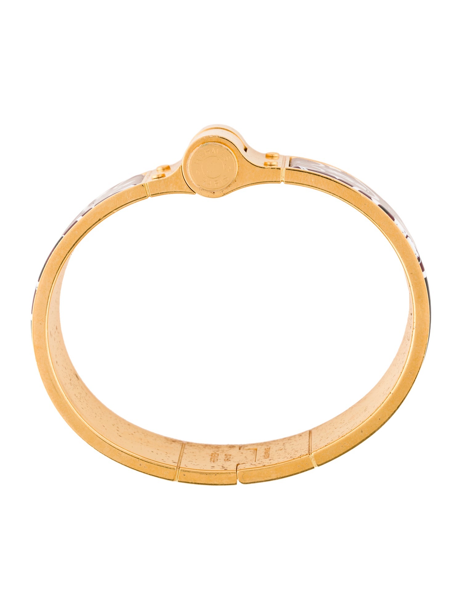 Hermès Winde Enamel Hinged Bangle Bracelet